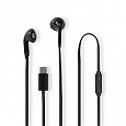 Nedis HPWD4024BK - Kabelová Sluchátka | Do uší  | USB-C | Délka kabelu: 1.2 m | mikrofon |  Ovládání Hlasitosti | Černá