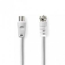 Nedis CSGL41000WT30 - Satelitní a Anténní Kabel | F Zástrčka | F Zástrčka | 75 Ohm | Dvojité Stínění | 3m | Bílá