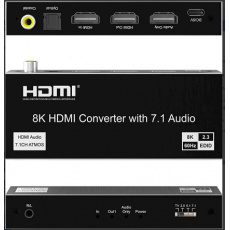 PremiumCord 8K@60Hz Audio Extractor HDR,výstupy: stereo jack, SPDIF, RCA, HDMI