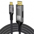 PremiumCord USB-C na HDMI kabel 2m rozlišení obrazu 8K@60Hz,4K@144Hz Aluminium