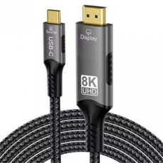 PremiumCord USB-C na HDMI kabel 2m rozlišení obrazu 8K@60Hz,4K@144Hz Aluminium