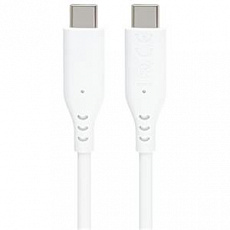 PremiumCord Silikonový kabel s konektory USB-C 60W 480Mbps bílý extra měkký 1,5m