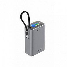 SWISSTEN POWER BANK CESTOVNÍ 25000 mAh (96.25Wh) 100W S INTEGROVANÝM KABELEM USB-C ŠEDÁ