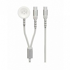 SWISSTEN OPLETENÝ MAGNETICKÝ KABEL 2v1 PRO APPLE WATCH A USB-C, USB-C 1.2 M BÍLÝ