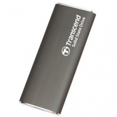 Transcend ESD265C 500GB, USB 10Gbps Type C, Externí SSD disk (3D NAND flash), kompaktní rozměry, stříbrný