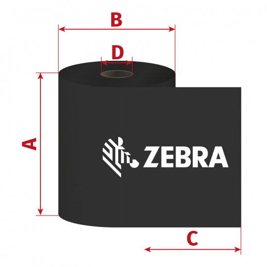 Páska Zebra 56,9mm x 74m TTR pryskyřice, D12/OUT