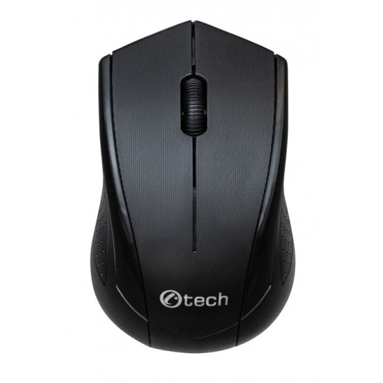 C-TECH myš WLM-07, černá, bezdrátová, 1200DPI, 3 tlačíteka, USB nano receiver