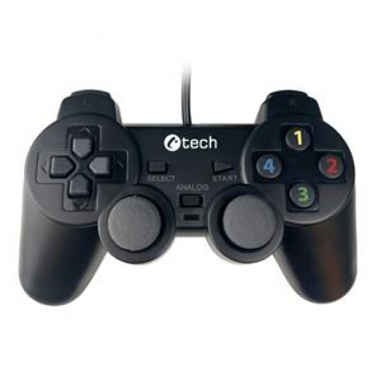 C-TECH Gamepad Callon pro PC/PS3, 2x analog, X-input, vibrační, 1,8m kabel, USB