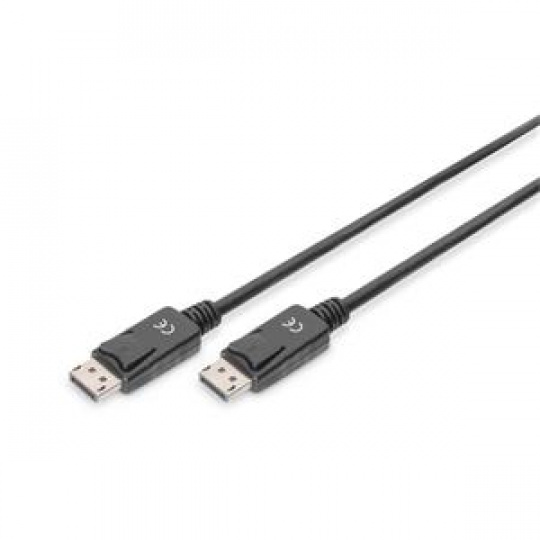 Digitus Připojovací kabel DisplayPort 1.2, DP M/M, 5,0 m, se západkou, Ultra HD 4K, bl