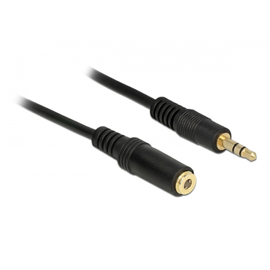Delock Stereo Jack prodlužovací kabel 3.5 mm 3 pin samec > samice 2 m černý