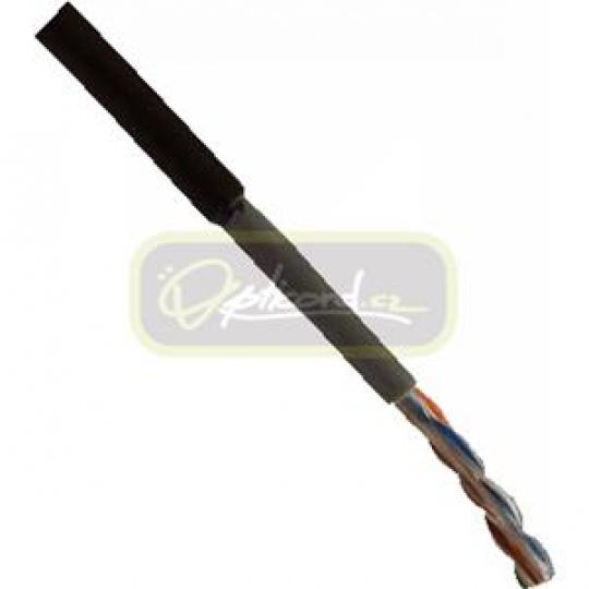 Opticord FTP kabel (drát) Cat5e Outdoor černý -40 - 70°C, bal.100m Double Jacket