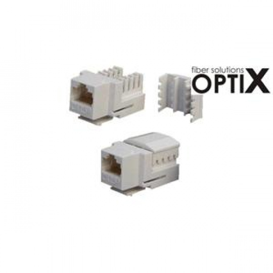 OPTIX UTP keystone Cat5e, duální horní zářez, bílý, š. 21 mm