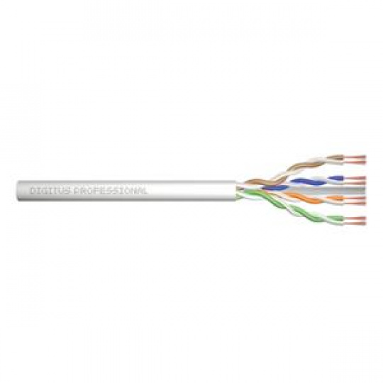DIGITUS Propojovací kabel CAT 6A U-UTP, surová délka 305 m, papírová krabička, AWG 26/7, LSZH, simplex, barva šedá