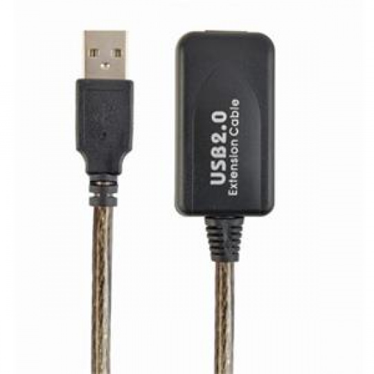 CABLEXPERT Kabel USB 2.0 aktivní prodlužka, 10m, černá