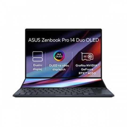 ASUS Zenbook Pro Duo 14 OLED - i7-13700H/16GB/1TB SSD/RTX 4050/14,5"/WQXGA+/OLED/Touch/120Hz/2y PUR/Win 11 Home/černá