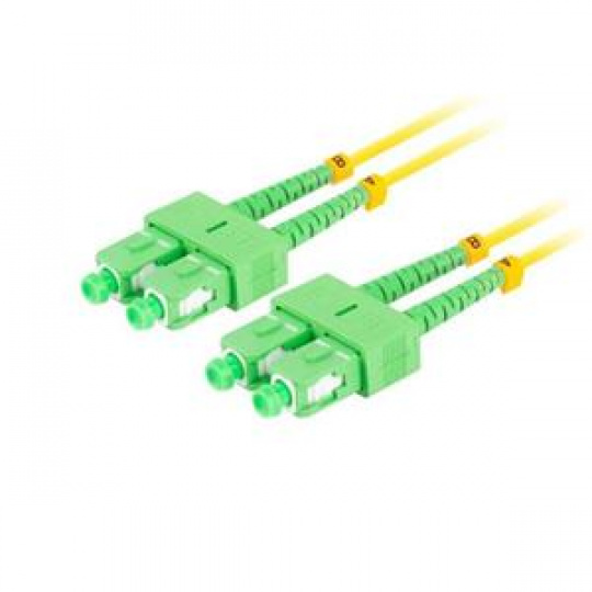 LANBERG optický patch cord SM SC/APC-SC/APC duplex 10m LSZH G657A1 průměr 3mm, barva žlutá