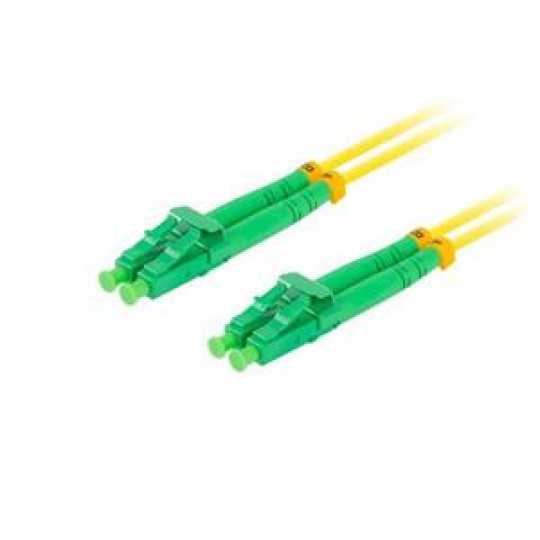 LANBERG optický patch cord SM LC/APC-LC/APC duplex 1m LSZH G657A1 průměr 3mm, barva žlutá