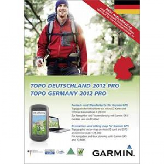 Garmin mapa  TOPO Německo 2012 Pro, DVD + microSD/SD (with routable bike & hiking)