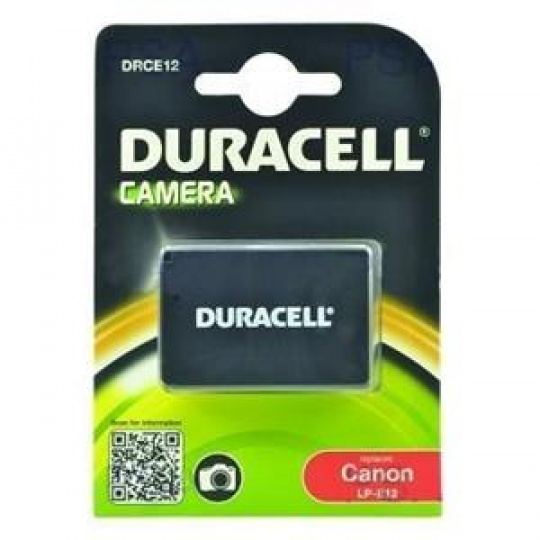 DURACELL Baterie - DRCE12 pro Canon LP-E12, černá, 600mAh, 7.2V