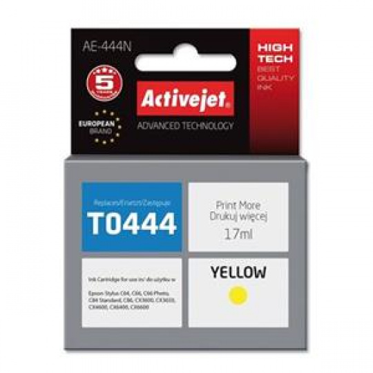 ActiveJet inkoust Epson T0444 C64/C66/C86/C84 Yellow, 16 ml     AE-444