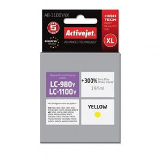 ActiveJet inkoust Brother LC-1100Y, 15 ml,  new AB-1100YNX (AB-1100Y)