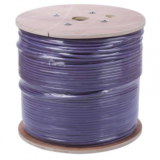 Emos FTP kabel CAT 6 LSZH, drát, měď (Cu), AWG23, fialový, 500m, cívka