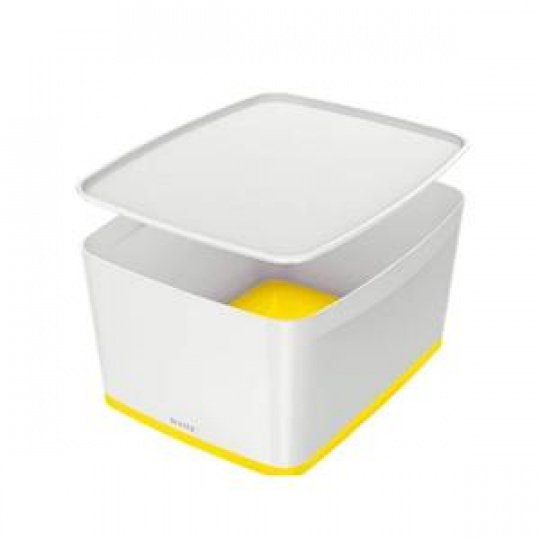 LEITZ Úložný box s víkem  MyBox, velikost L, bílá/žlutá