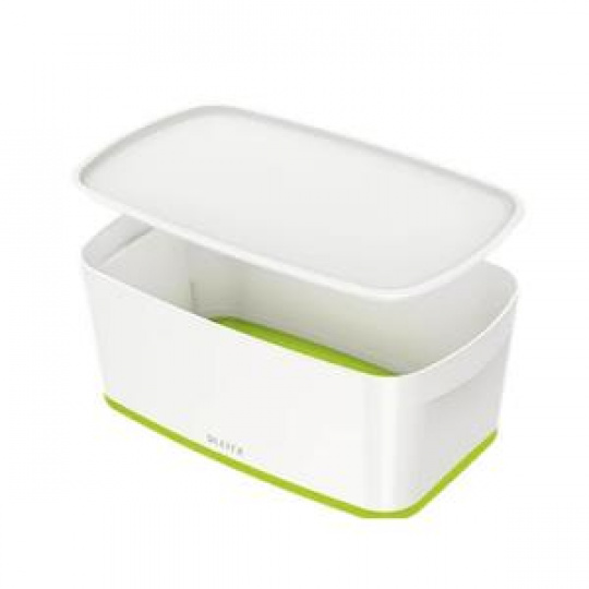LEITZ Úložný box s víkem  MyBox, velikost S, bílá/zelená