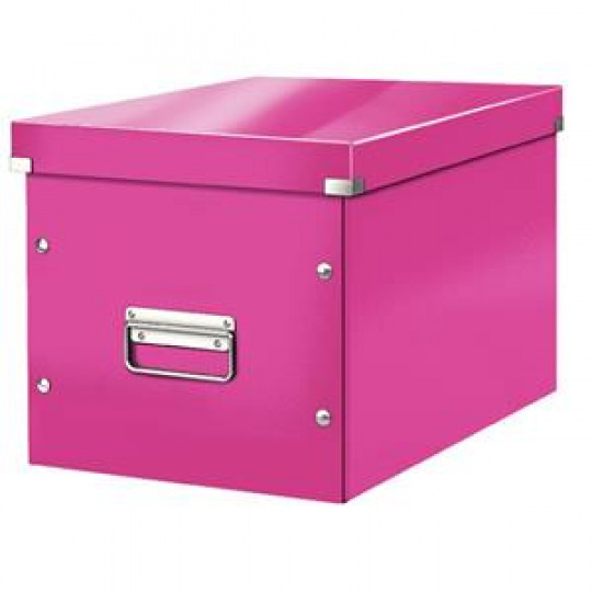 LEITZ Čtvercová krabice  Click&Store, velikost L (A4), růžová