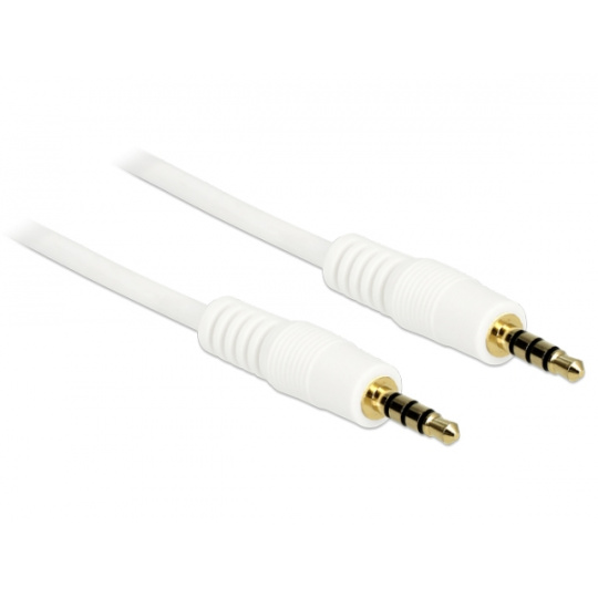 Delock kabel Stereo Jack 3.5 mm 4 pin samec > samec 15 m, bílý