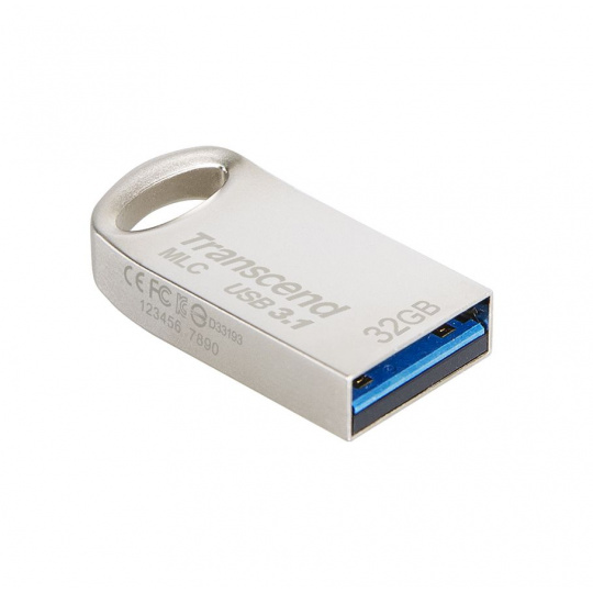 Transcend 32GB JetFlash 720S, USB 3.1 (Gen1) flash disk, MLC, malé rozměry, stříbrný kov