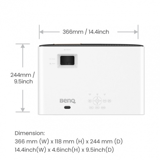 BenQ TH690ST DLP projektor 1920x1080 FHD/2300 ANSI lm/0.69 ÷0.83/500 000:1/2xHDMI/USB/Jack/RS232/Repro