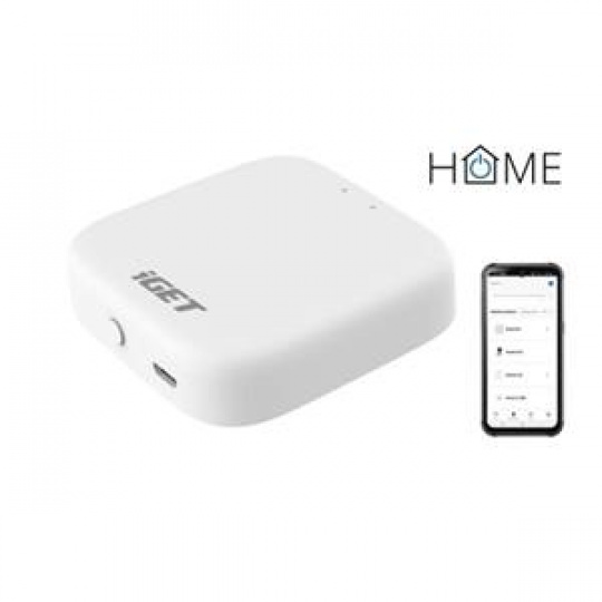 iGET HOME Gateway GW1 - brána Wi-Fi/Zigbee 3.0, microUSB, adaptér