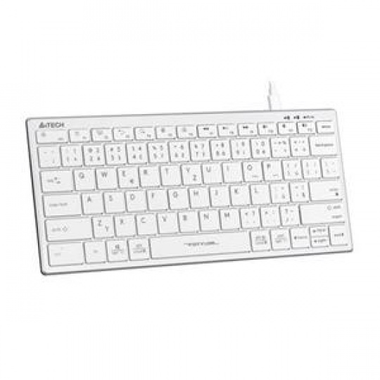 A4tech FX51, kancelářská klávesnice, nízkoprofilová, USB, CZ, bílá