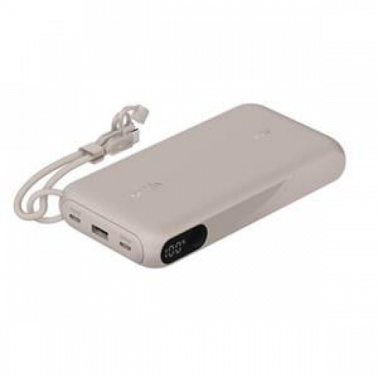 Belkin BOOST CHARGE™ USB-C Power Delivery PowerBanka s displejem, 20000mAh, 20W, písečná Belkin BOOST CHARGE™ USB-C Power Delivery PowerBanka s displejem, 20000mAh, 20W, písečná