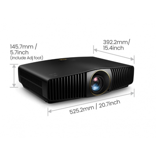 BenQ DLP Projektor W4100i 3D 4K UHD (3840x2160)/2600 ANSI lm/1.0÷1.6/3M:1/2xHDMI/2xUSB-A/USB-B/RS-232/LAN/Repro