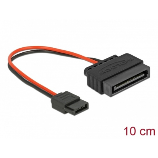 Delock Napájecí kabel SATA 15 pin samec > napájecí Slim SATA 6 pin samice 10 cm