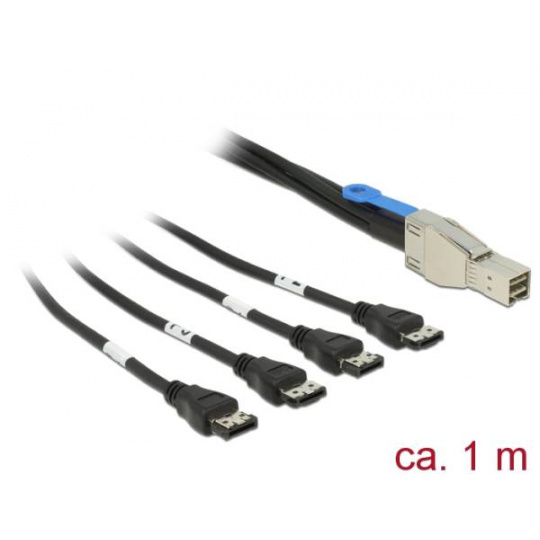 Delock Kabel Mini SAS HD SFF-8644 > 4 x eSATA 1 m