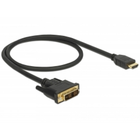 Delock Kabel DVI 18+1 samec > HDMI-A samec 0,5 m černý