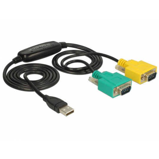 Delock Adaptér USB 2.0 Typ-A > 2 x Sériový DB9 RS-232