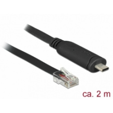 Delock Adaptér USB 2.0 Typ-C samec > 1 x Serial RS-232 RJ45 samec 2,0 m