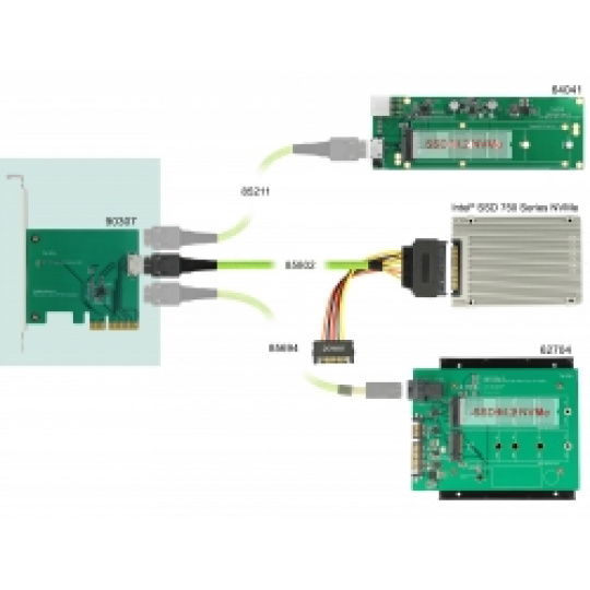 Delock PCI Express x4 Karta na 1 x interní OCuLink SFF-8612 - Low Profile