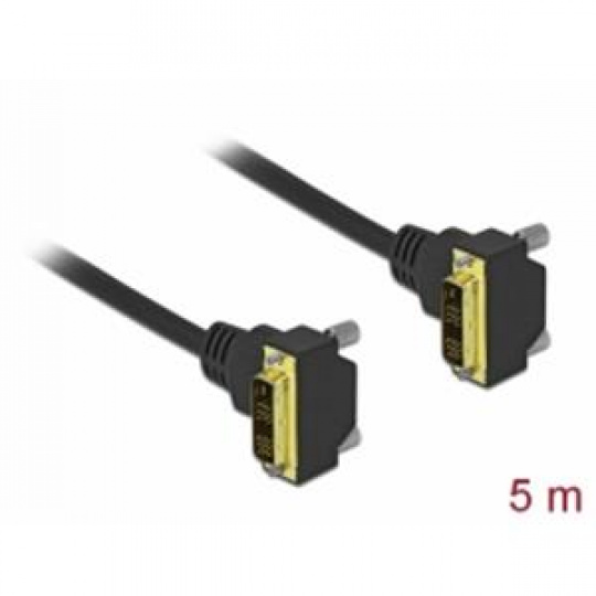 Delock Kabel DVI 18+1, zástrckový, pravoúhlý, na 18+1 zástrckový, pravoúhlý, délka 5 m