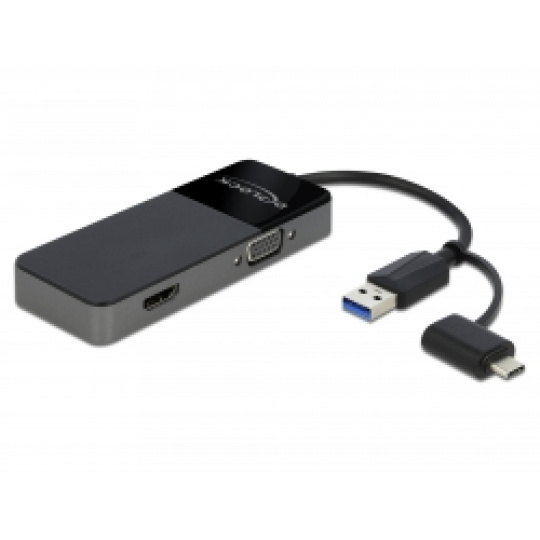 Delock Adaptér USB 3.0 na 4K HDMI + VGA