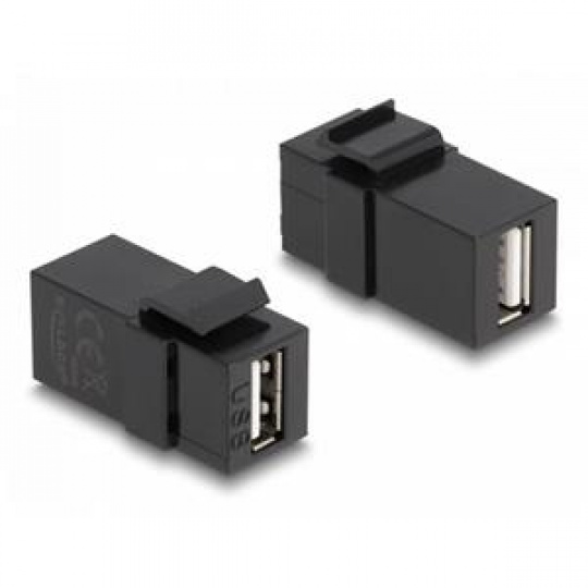 Delock Keystone modul USB 2.0 A samice > USB 2.0 A samice černá
