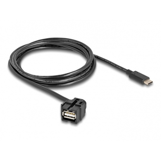 Delock Keystone modul USB 2.0 A samice > USB Type-C™ samec 250° s kabelem 1,5 m