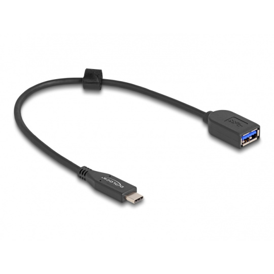 Delock Koaxiální kabel USB 10 Gbps, ze zástrčky USB Type-C™ na zásuvku Typ-A, délky 25 cm
