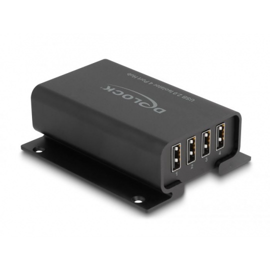 Delock 4 portový USB 2.0 izolační rozbočovač s izolací na 5 kV pro datová vedení