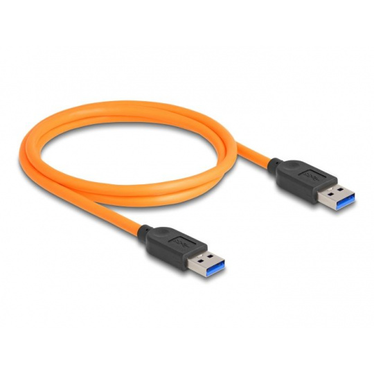 Delock USB 5 Gbps kabel, ze zástrčky USB Typu-A na zástrčku USB Typu-A, k focení s tetheringem, 1 m, oranžový