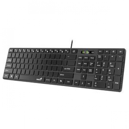 Genius Slimstar K500 Education , Klávesnice, drátová, výuková, layout bez písmen, Copilot klávesa, USB, černá